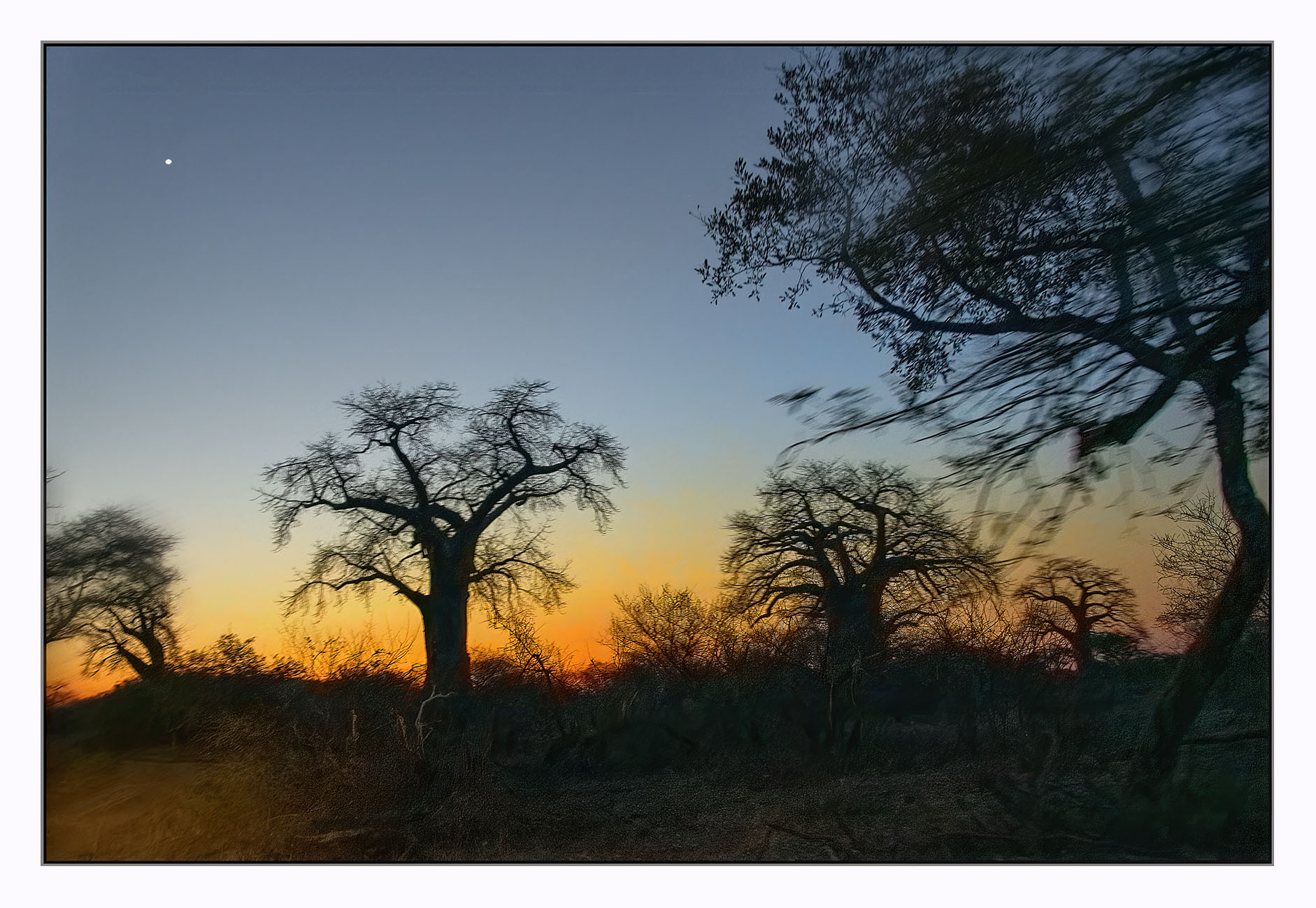 večer u hranice Zimbabwe